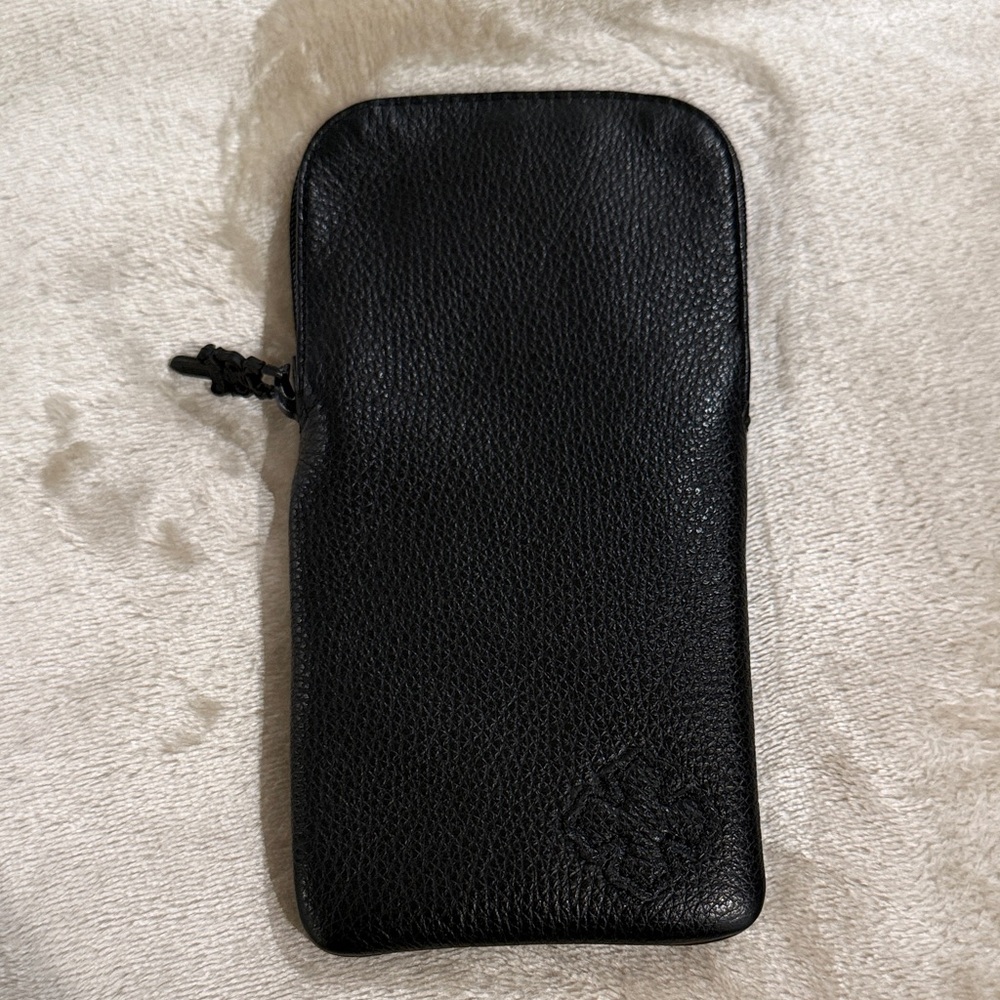 Chrome Hearts -  Black Leather Zipper sunglass Pouch Case